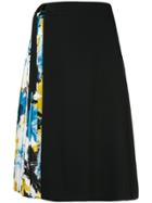 Guild Prime Floral Pleated Panel Midi Skirt - Black