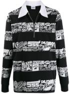 Sss World Corp Multi-print Striped Polo Shirt - Black