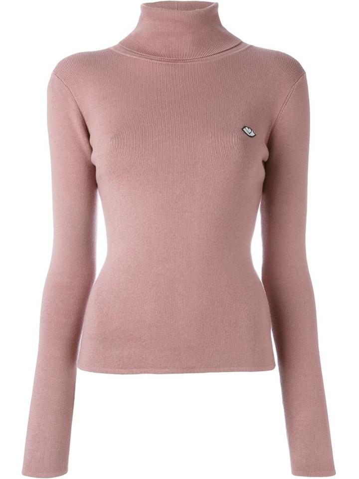 See By Chloé Roll Neck Jumper, Women's, Size: Small, Pink/purple, Cotton/spandex/elastane/wool/polyacrylic