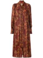 Uma Wang Botanical Print Long Dress - Red