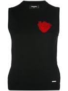 Dsquared2 Heart Patch Knitted Top - Black