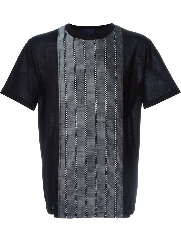 Lanvin Perforated Detail T-shirt, Men's, Size: S, Black, Viscose