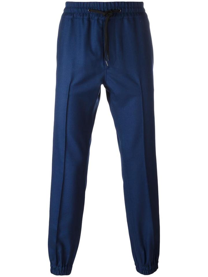 Marc Jacobs Tailored Track Pants, Men's, Size: 48, Blue, Cotton/virgin Wool