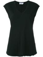 Frame Denim - V-neck T-shirt - Women - Cotton - S, Black, Cotton