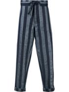 Andrea Pompilio - Striped Baggy Trousers - Men - Cotton/linen/flax - 48, Blue, Cotton/linen/flax