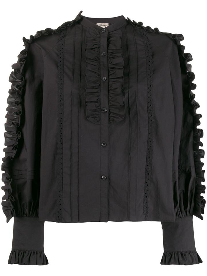 Temperley London Jade Ruffle Detail Shirt - Black