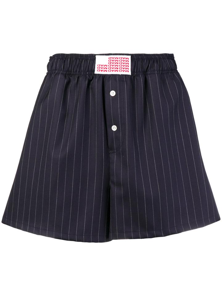 Matthew Adams Dolan Striped Fitted Shorts - Blue
