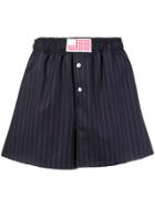 Matthew Adams Dolan Striped Fitted Shorts - Blue