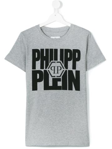 Philipp Plein Kids - Teen Print T-shirt - Kids - Cotton - 14 Yrs, Grey