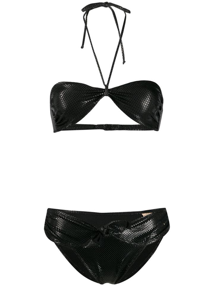 Yves Saint Laurent Vintage Polka Dot Bikini Set - Black