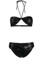 Yves Saint Laurent Vintage Polka Dot Bikini Set - Black