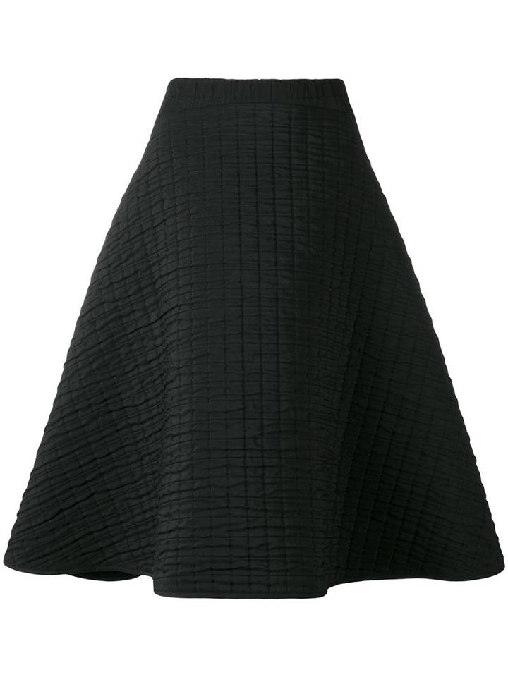 Chalayan Textured A-line Skirt, Women's, Size: 46, Black, Cotton/polyester