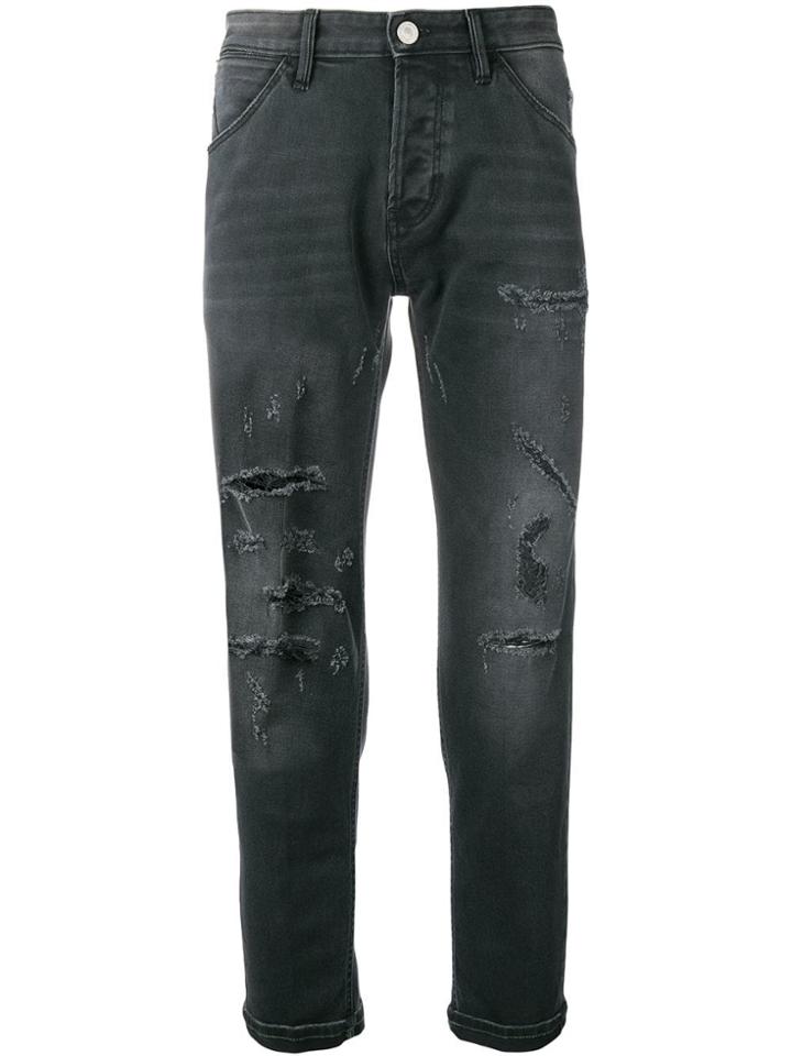 Pt05 Distressed Regular Jeans - Grey