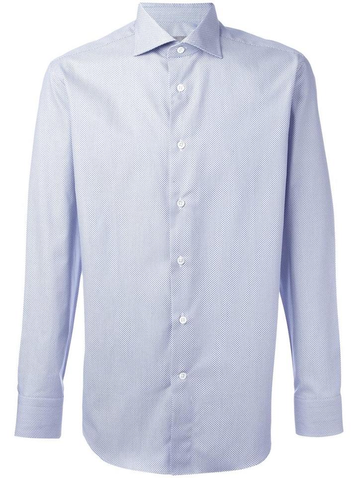 Canali Dot Pattern Shirt, Men's, Size: 40, Blue, Cotton