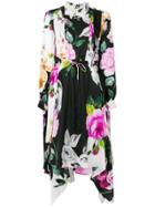Off-white Floral Print Dress - Black
