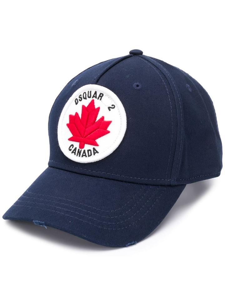 Dsquared2 Leaf Patch Baseball Cap - Blue