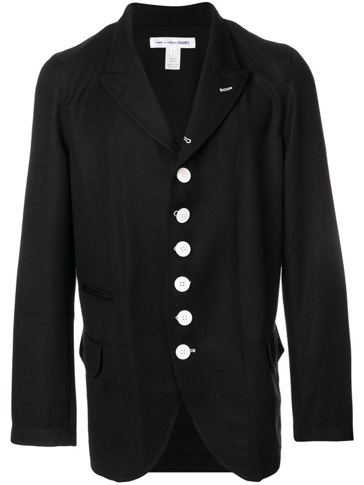 Comme Des Garçons Shirt Curved Hem Blazer - Black