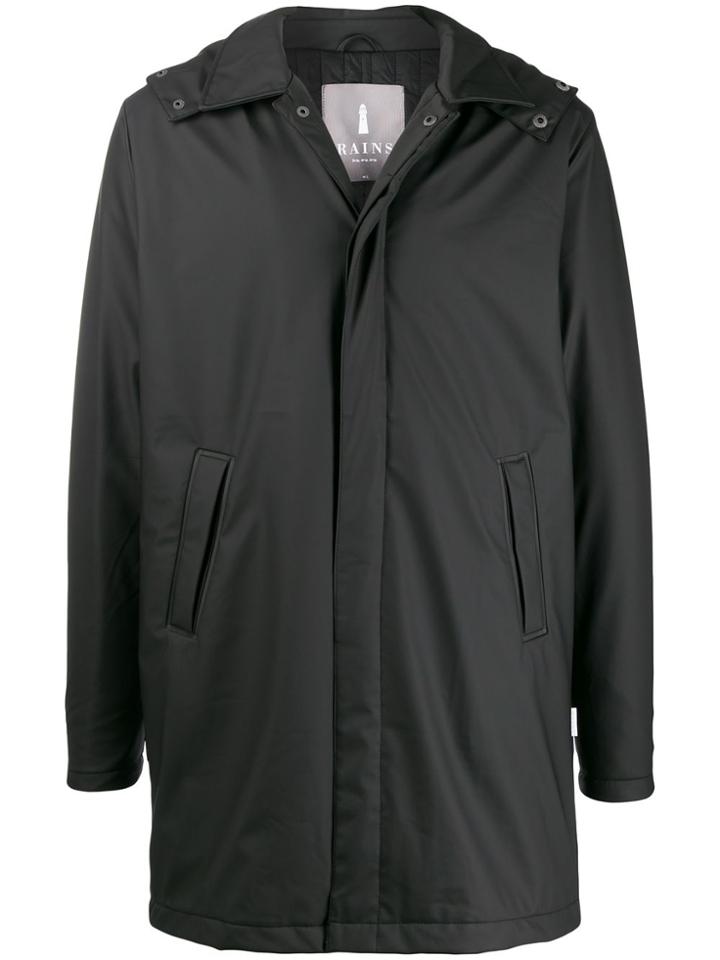 Rains Hooded Thermal Coat - Black