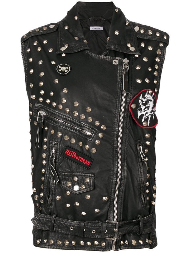 P.a.r.o.s.h. Studded Patch Gilet - Black