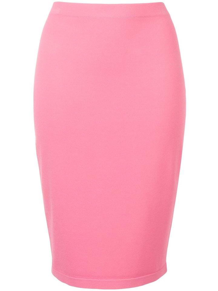 D.exterior Fitted Pencil Skirt - Pink