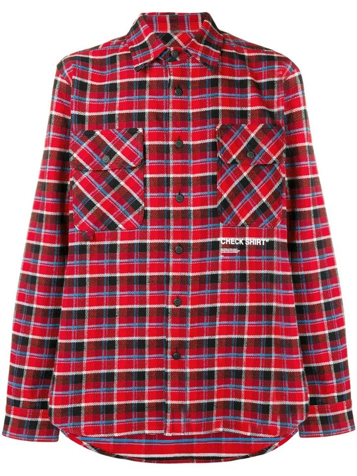 Off-white Plaid Shirt - Red