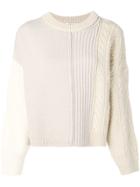 Acne Studios Cable Knit Mix Sweater - White