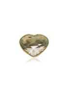 Jessie Western 18k Yellow Gold Aquamarine Heart Stud Earring -