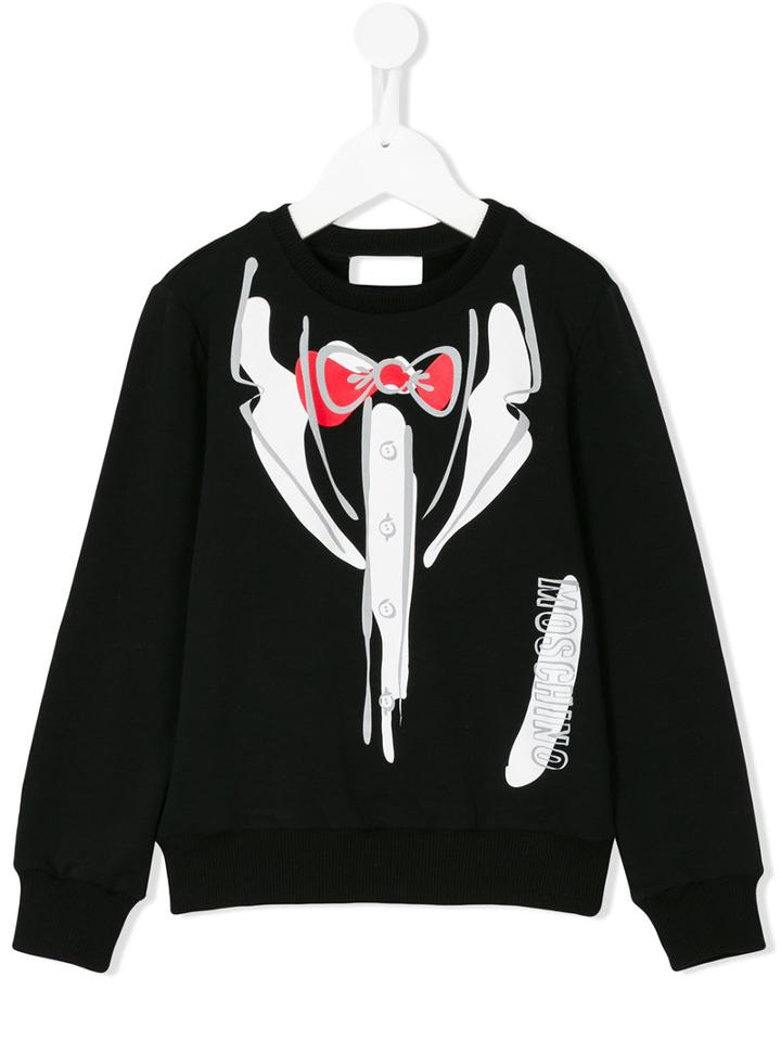 Moschino Kids - Tux Print Sweatshirt - Kids - Cotton/spandex/elastane - 12 Yrs, Black