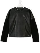 Dsquared2 Kids Teen Leather Effect Sweatshirt - Black