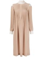 Veronique Branquinho Pleated Front Dress - Nude & Neutrals