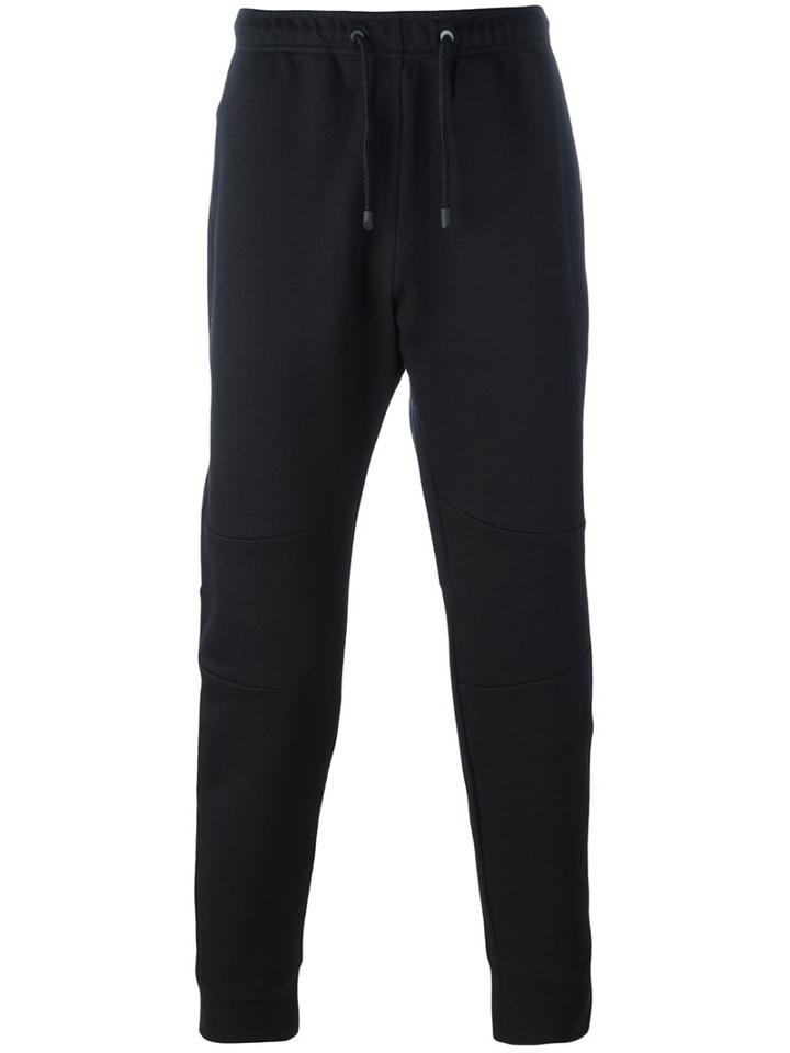 Fendi Gathered Ankle Track Pants, Men's, Size: 44, Black, Cotton/polyester