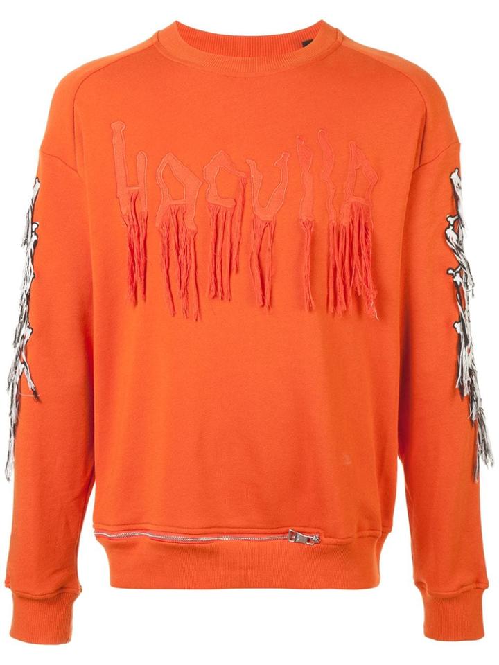 Haculla Skulls Crew Neck Sweatshirt - Orange