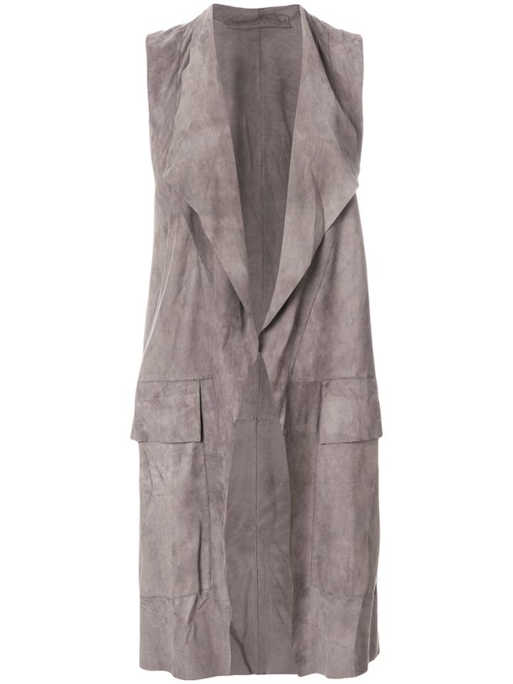 Salvatore Santoro Open-front Vest Coat - Brown
