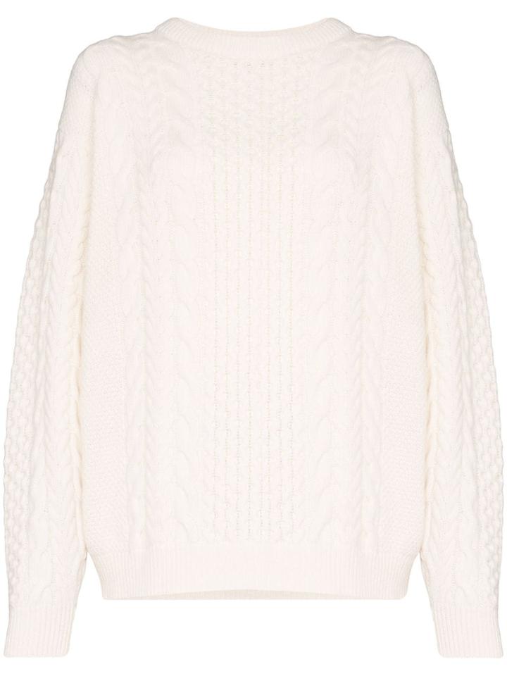 Ann Demeulemeester Cable Knit Jumper - White