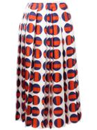 Gucci Polka-dot Pleated Skirt, Women's, Size: 38, Red, Silk/viscose/cotton
