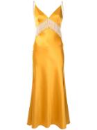 Dalood Fringe-detail V-neck Dress - Yellow