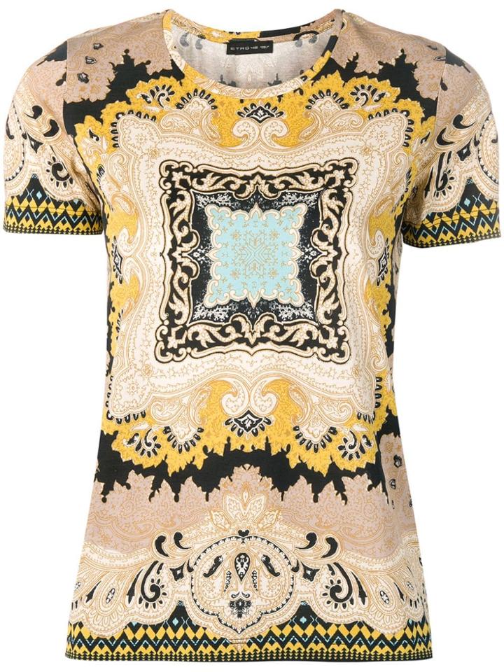 Etro Printed Crew Neck T-shirt - Yellow