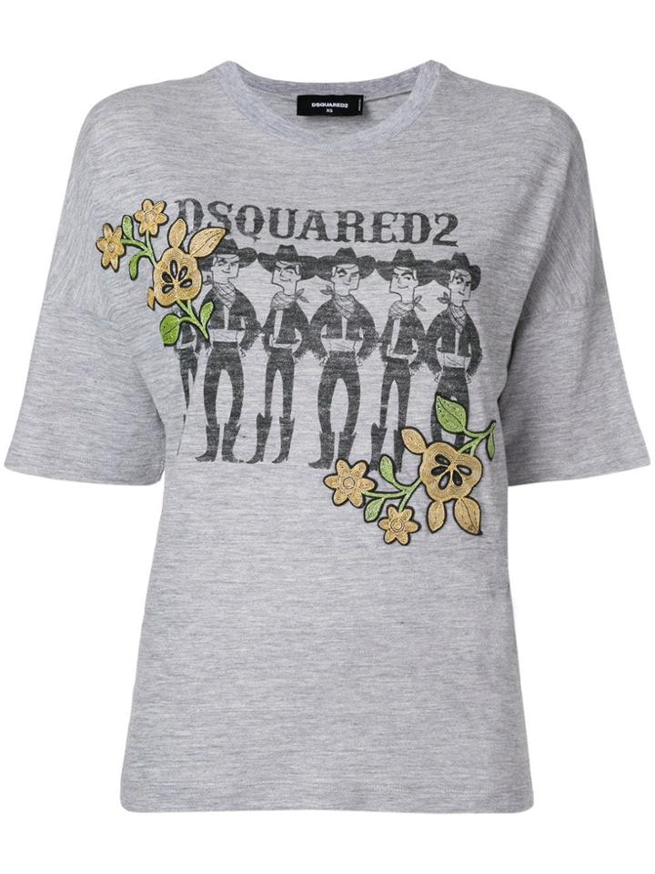 Dsquared2 Cowboy Print T-shirt - Grey