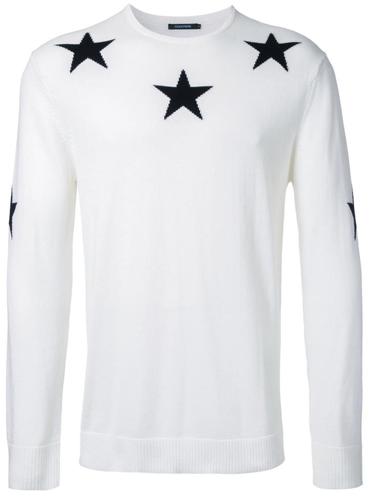 Guild Prime - Stars Sweatshirt - Men - Cotton/acrylic - 3, White, Cotton/acrylic