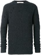 Damir Doma Distressed Cable-knit Jumper - Grey
