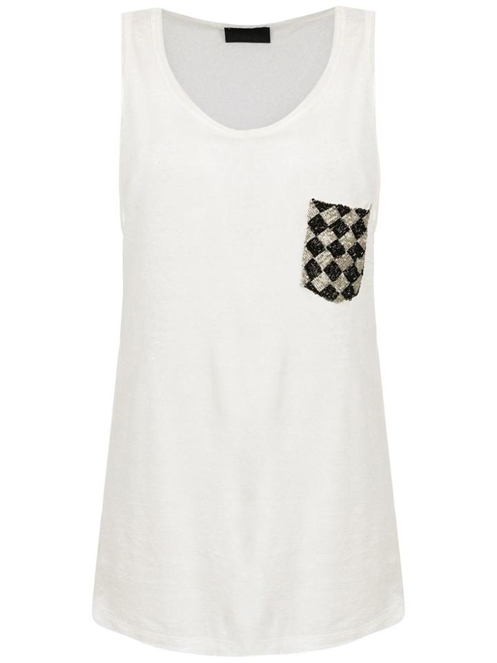 Andrea Bogosian Embroidered Tank - White