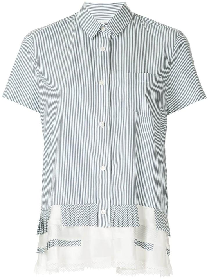 Sacai Pleated Layered Shirt - Blue