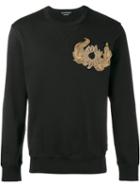 Alexander Mcqueen Embroidered Sweatshirt, Men's, Size: Xl, Black, Cotton/brass/glass