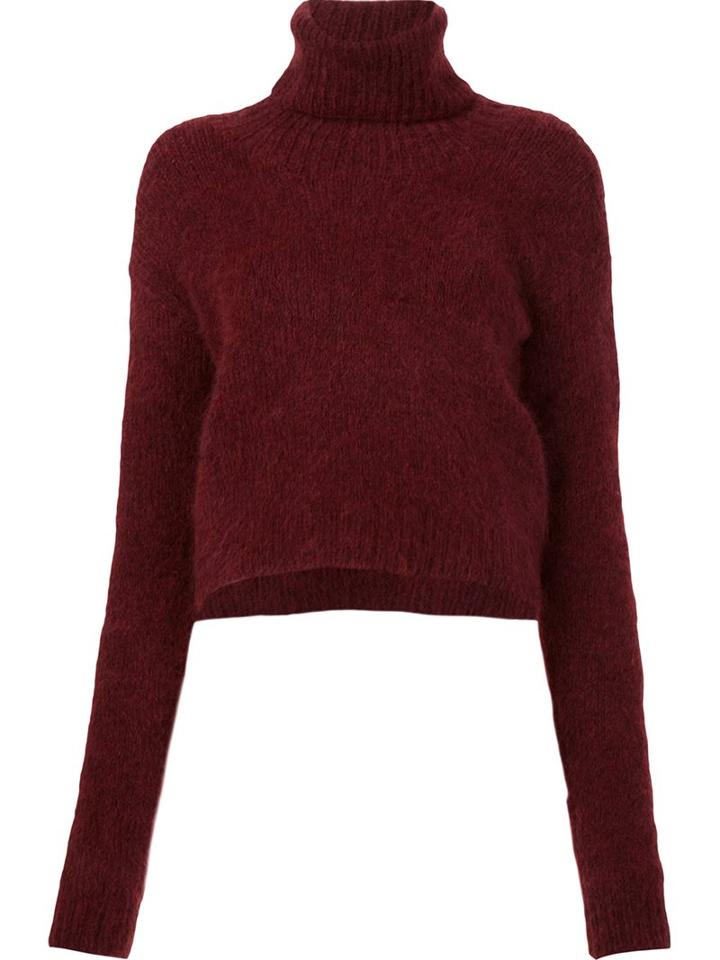 Uma Wang Turtleneck Jumper, Women's, Size: Medium, Red, Acrylic/elastodiene/polyamide/wool