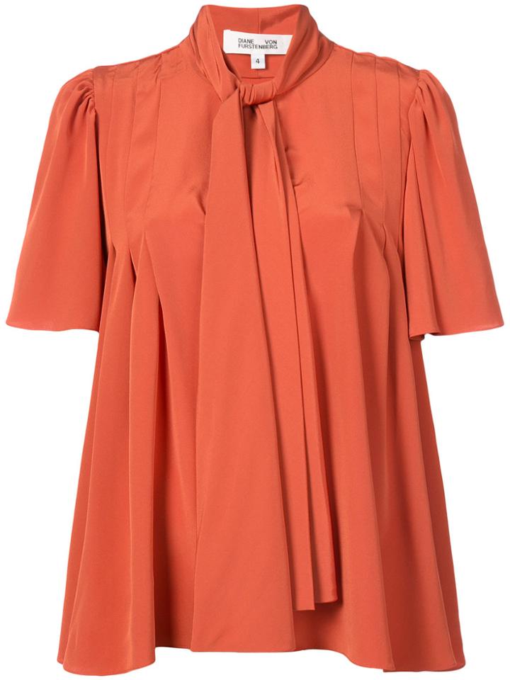 Dvf Diane Von Furstenberg Tie Neck Blouse - Brown