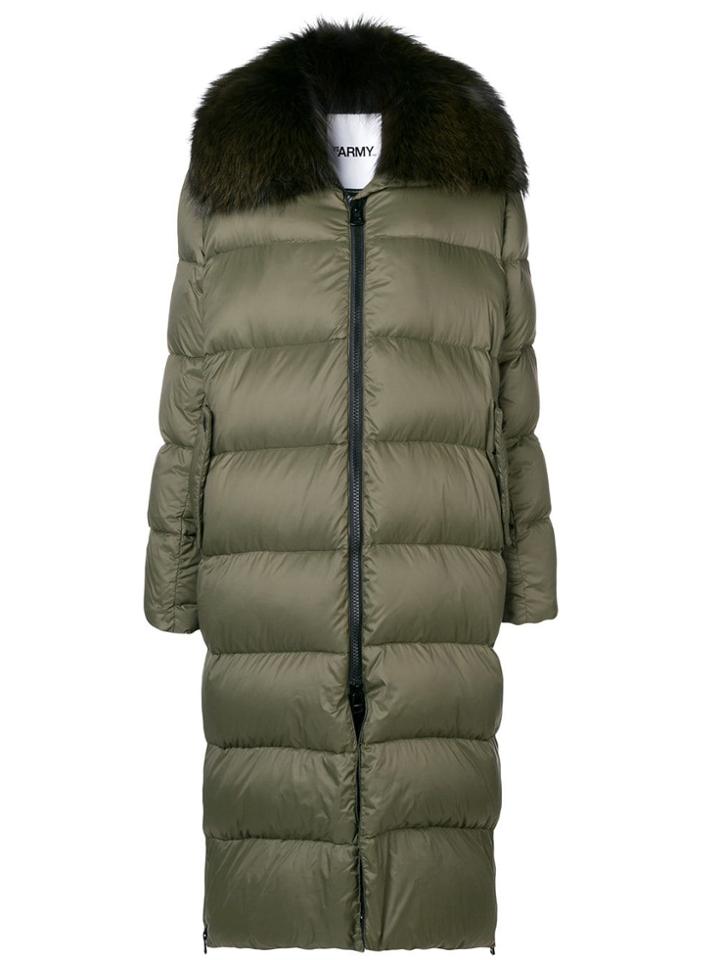 Yves Salomon Army Long Padded Coat - Green