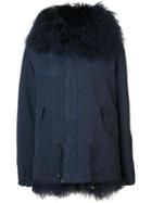 Mr & Mrs Italy Collar Detail Hooded Jacket, Women's, Size: Xs, Blue, Cotton/lamb Fur