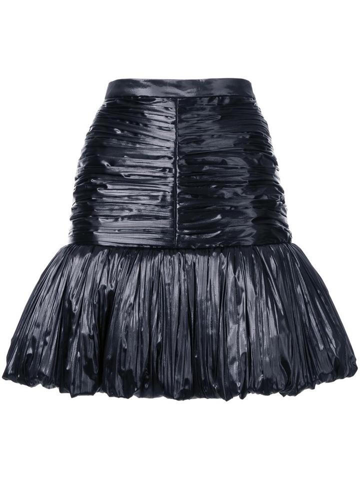 Saint Laurent Peplum Hem Skirt, Women's, Size: 36, Black, Silk/polyester/polyester Taffeta