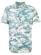 Rrl Print Short-sleeve Polo Top - Blue