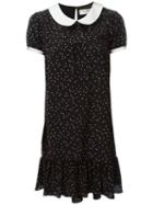 Saint Laurent Polka Dot Babydoll Dress, Women's, Size: 38, Black, Silk